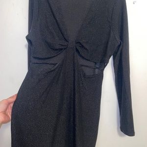 Wild Fable Black Sparkly Dress with a Cut-Out
